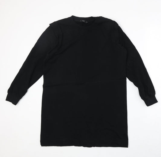 F&F Womens Black Round Neck Polyester Pullover Jumper Size 10