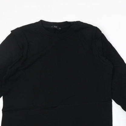 F&F Womens Black Round Neck Polyester Pullover Jumper Size 10