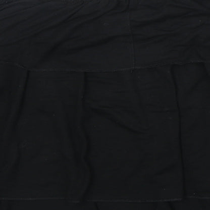 Topshop Womens Black Viscose Basic Blouse Size 16 Off the Shoulder - Ruffle