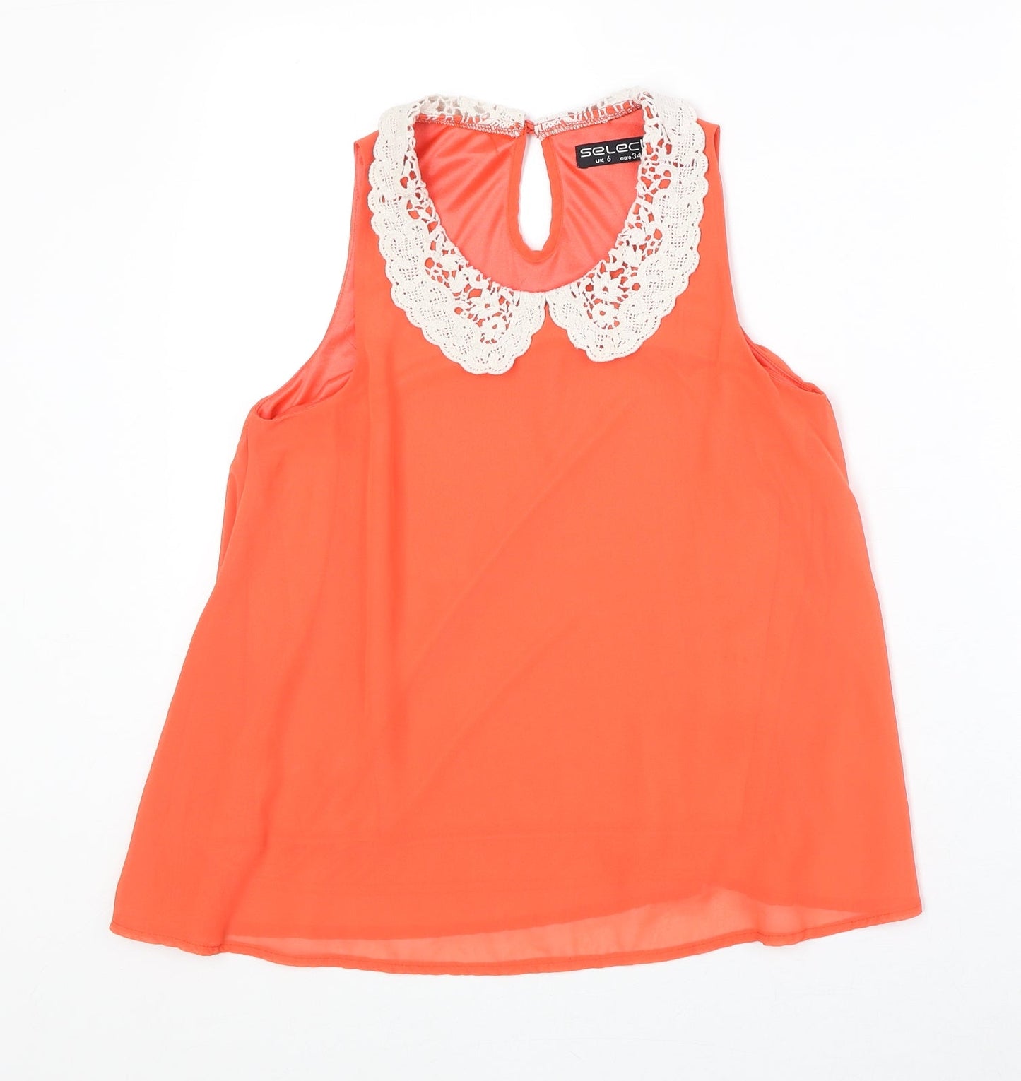 Womens UK Size 6 Select Orange Basic Tank