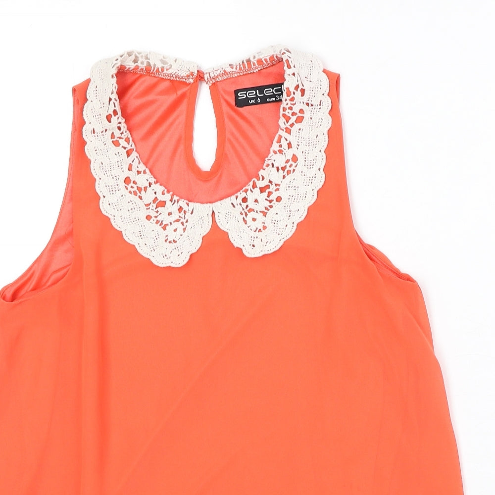 Womens UK Size 6 Select Orange Basic Tank