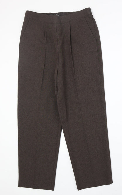 Bonmarché Womens Brown Polyester Trousers Size 12 Regular