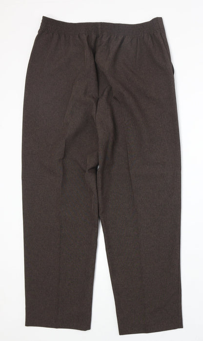 Bonmarché Womens Brown Polyester Trousers Size 12 Regular