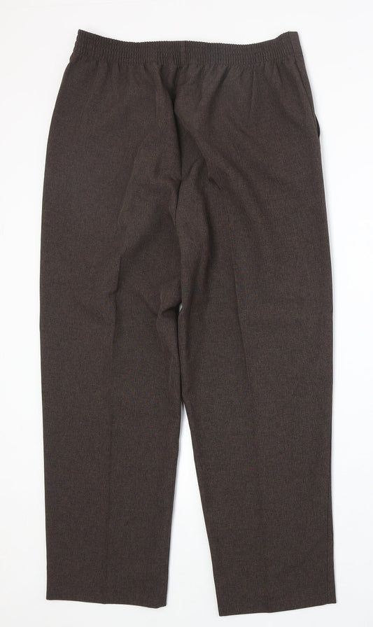 Bonmarché Womens Brown Polyester Trousers Size 12 Regular