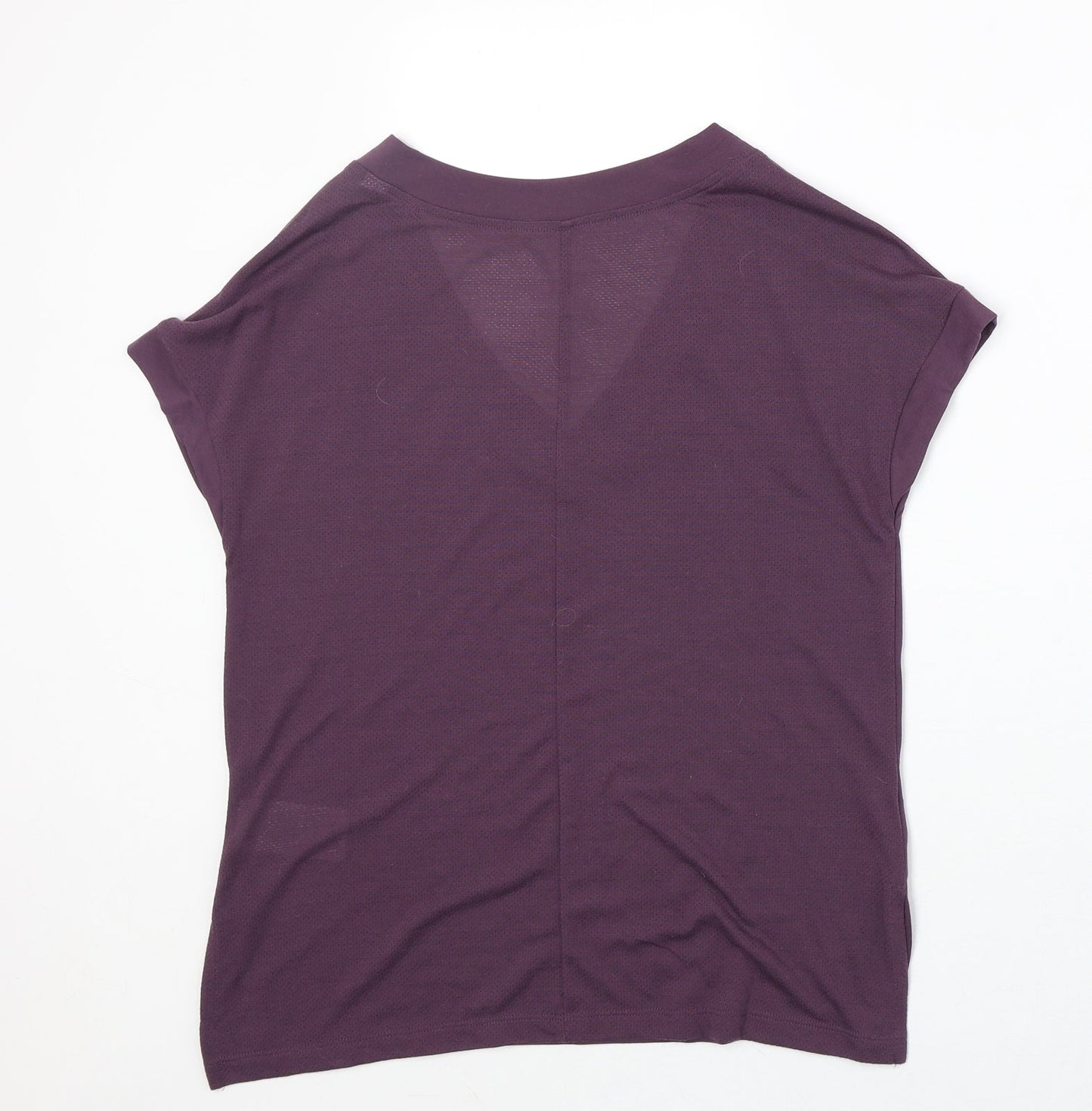 Reebok Womens Purple Polyester Jersey T-Shirt Size S V-Neck Pullover