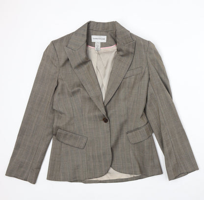 Warehouse Womens Beige Wool Jacket Blazer Size 12