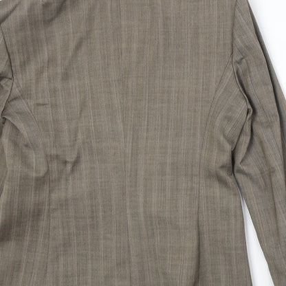 Warehouse Womens Beige Wool Jacket Blazer Size 12