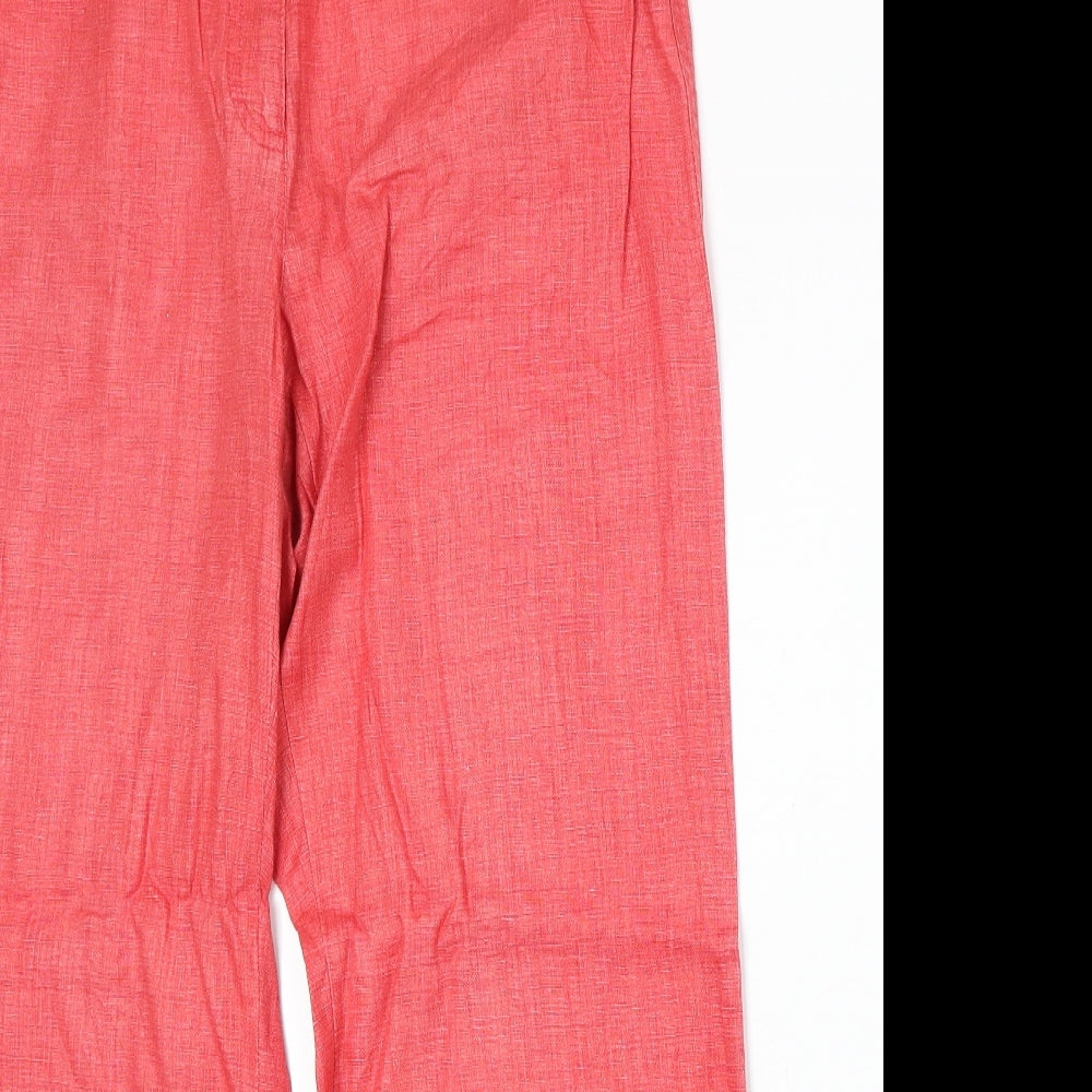 BRAX Womens Pink Polyester Trousers Size 34 in Regular Zip