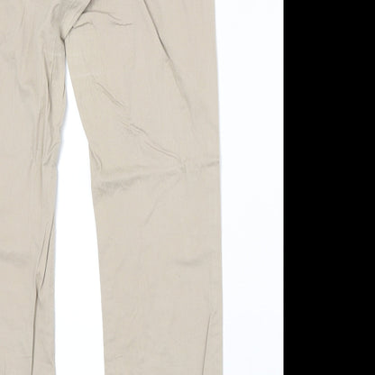 Womens UK Size 30 in Up Fashion Regular Fit Straight Beige Jeans
