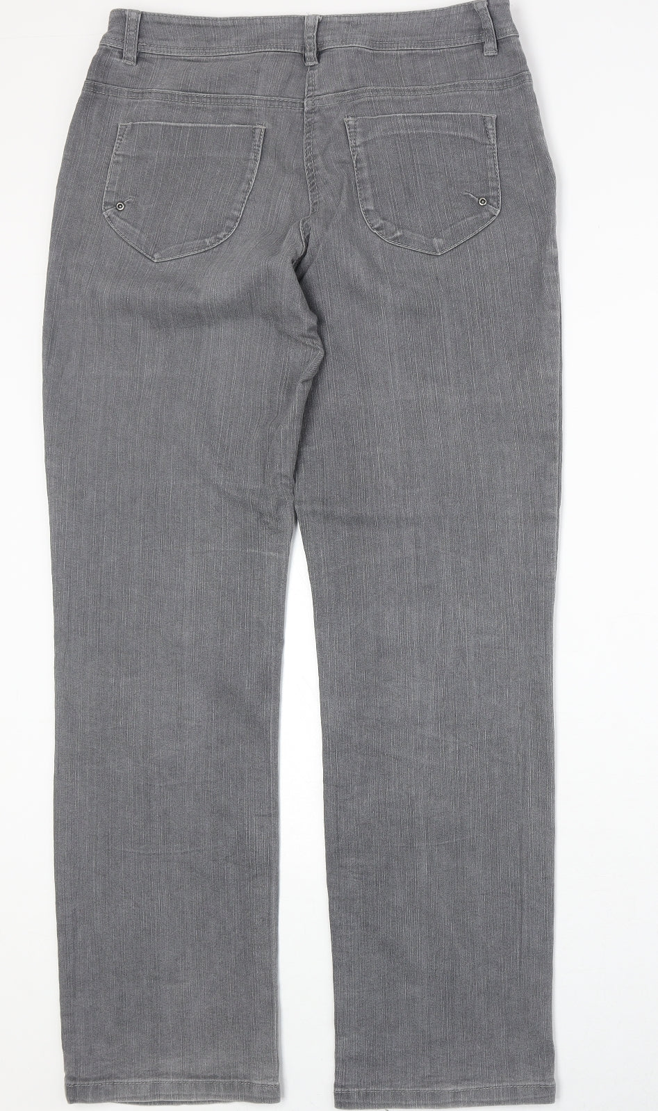 New Collection Womens Green Cotton Straight Jeans Size 10 Regular Zip