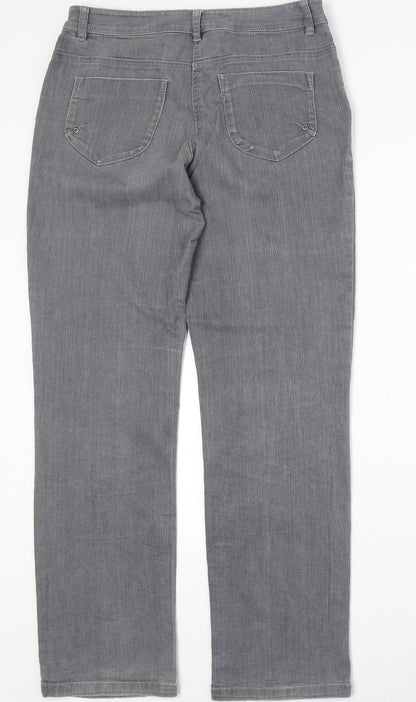 New Collection Womens Green Cotton Straight Jeans Size 10 Regular Zip