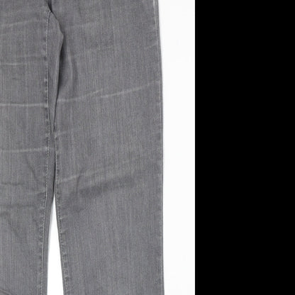 New Collection Womens Green Cotton Straight Jeans Size 10 Regular Zip
