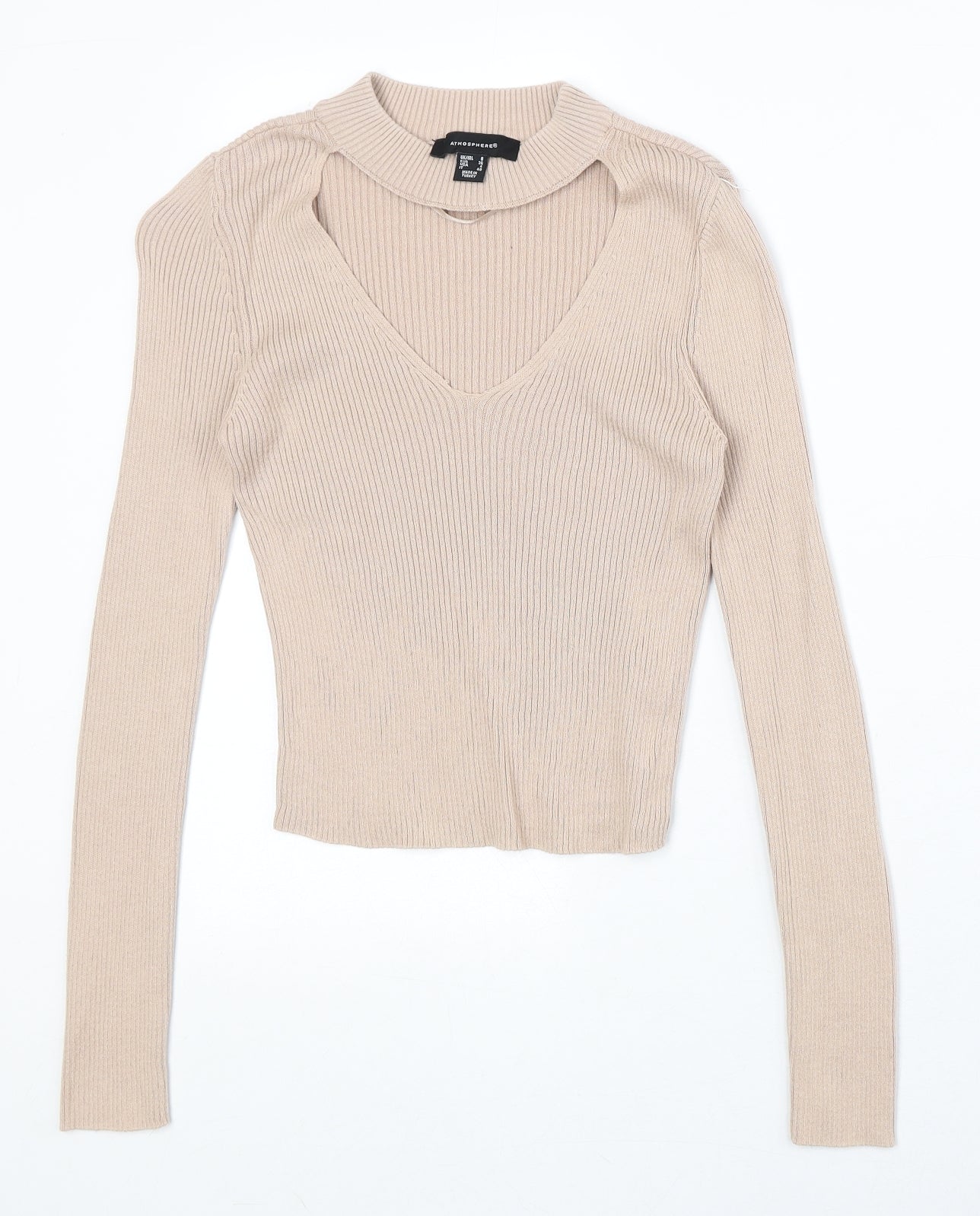 Womens UK Size 8 Atmosphere Beige Pullover Jumper