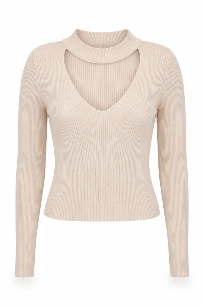Womens UK Size 8 Atmosphere Beige Pullover Jumper