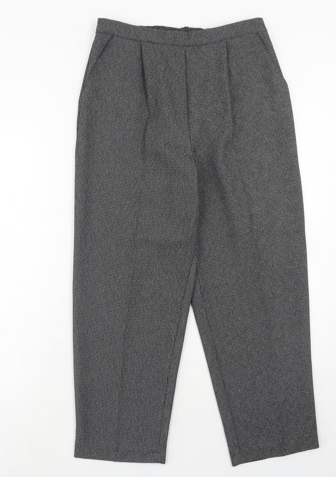 Classic Womens Grey Polyester Carrot Trousers Size 14 Regular