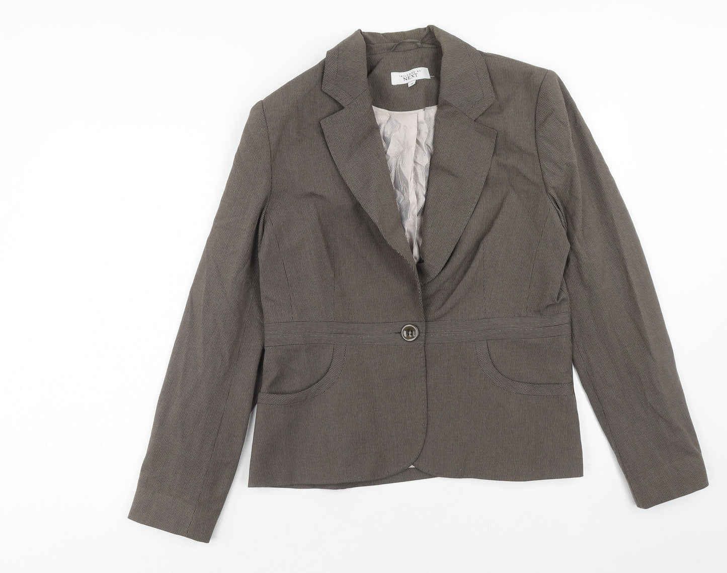 NEXT Womens Brown Polyester Jacket Blazer Size 14