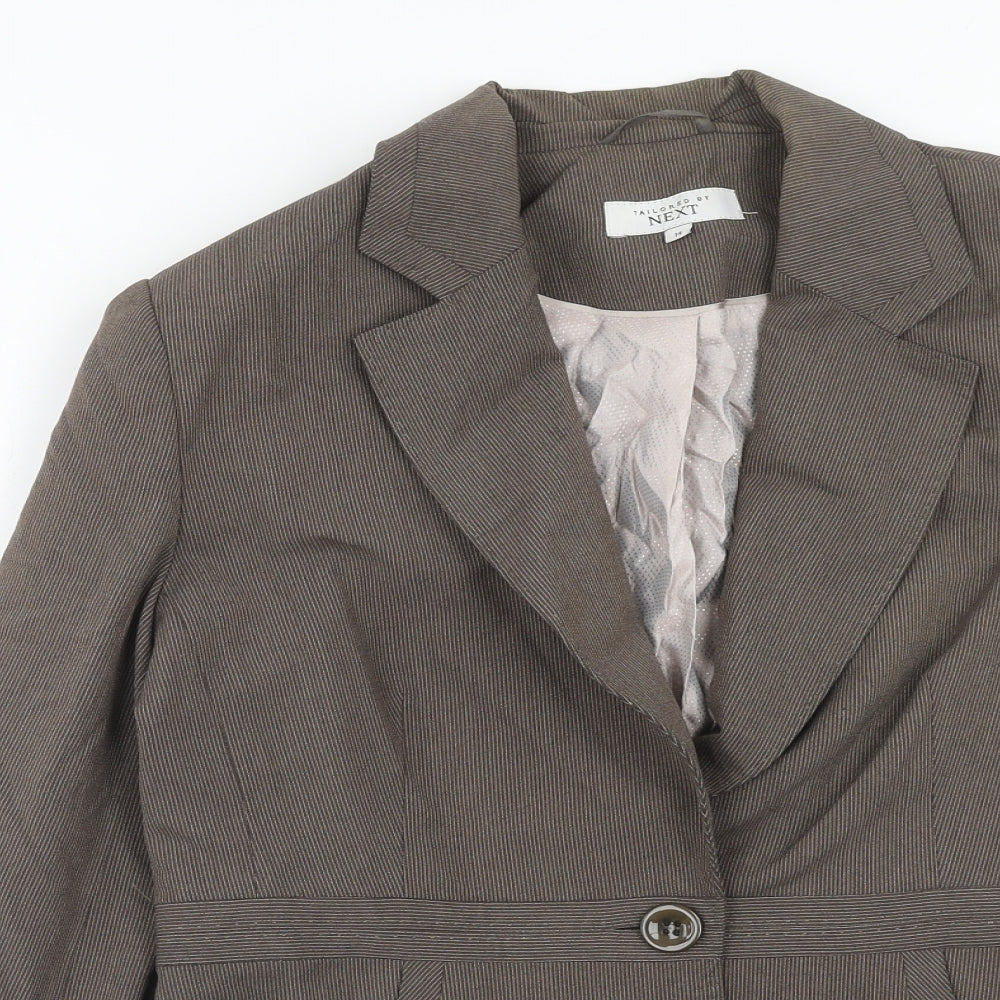 NEXT Womens Brown Polyester Jacket Blazer Size 14
