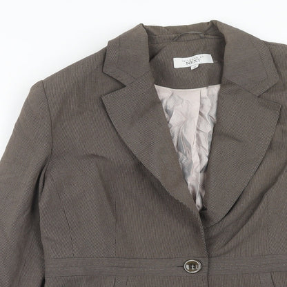 NEXT Womens Brown Polyester Jacket Blazer Size 14
