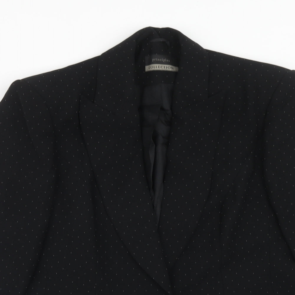 Principles Womens Black Polyester Jacket Suit Jacket Size 12