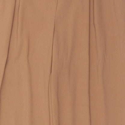 New Look Womens Brown Polyester Trousers Size 12 Regular Hook & Eye