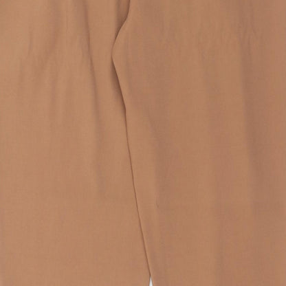 New Look Womens Brown Polyester Trousers Size 12 Regular Hook & Eye