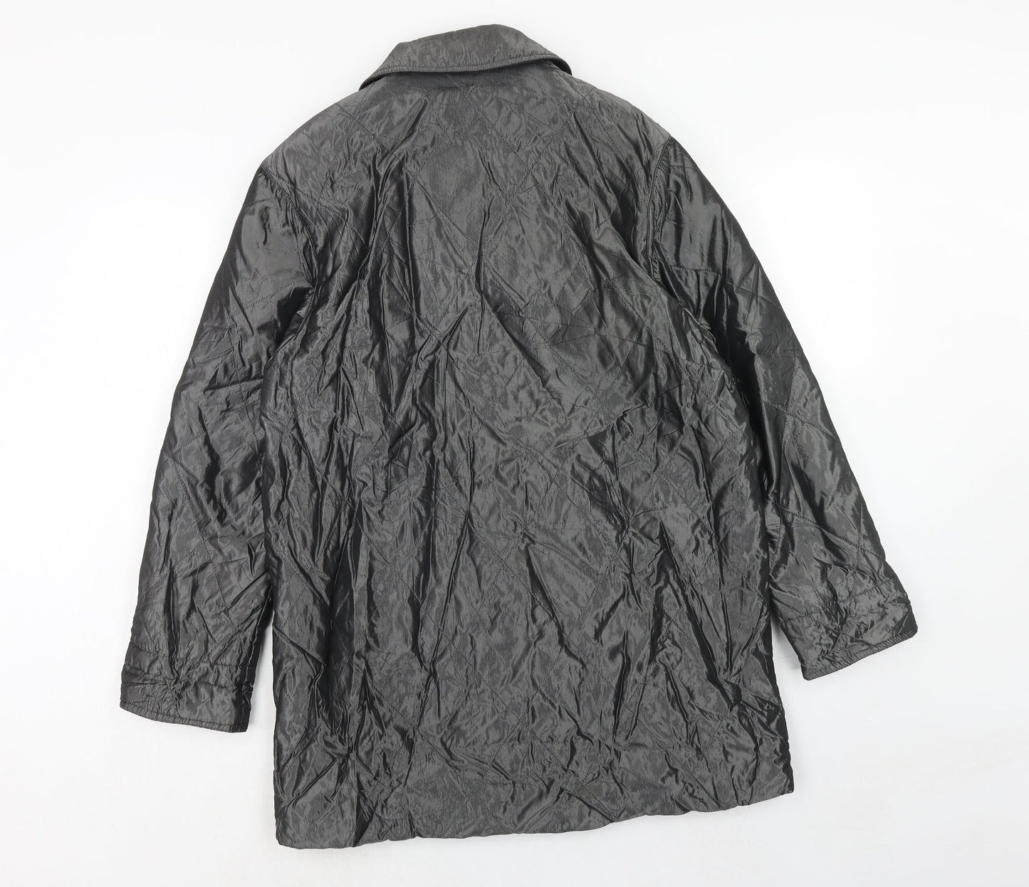 C&A Womens Silver Pea Coat Coat Size 10 Button