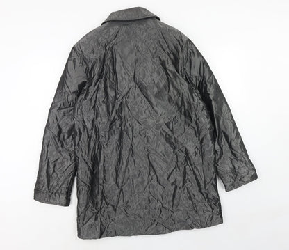 C&A Womens Silver Pea Coat Coat Size 10 Button