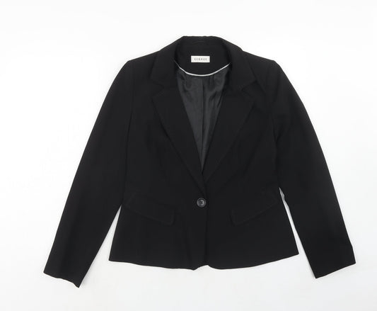 George Womens Black Polyester Jacket Blazer Size 12
