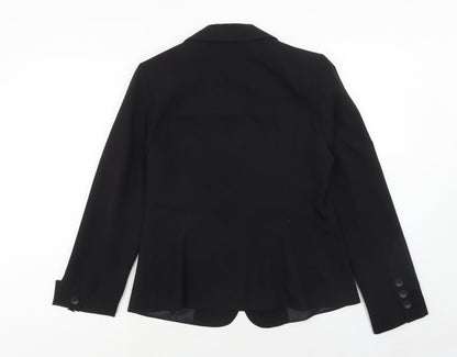 George Womens Black Polyester Jacket Blazer Size 12