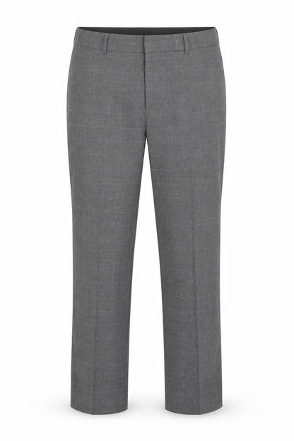 Loom Womens Grey Plaid Polyester Chino Trousers Size 32 L30 in Regular Hook & Eye