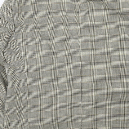 Enrico Mens Grey Plaid Polyester Jacket Blazer Size 44 Regular