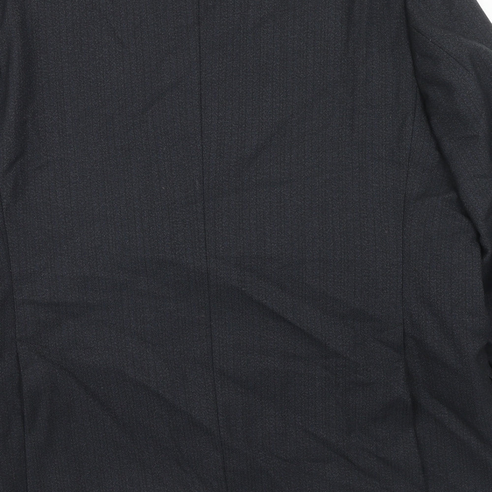 julien felonek Mens Grey Striped Polyester Jacket Suit Jacket Size 40 Regular