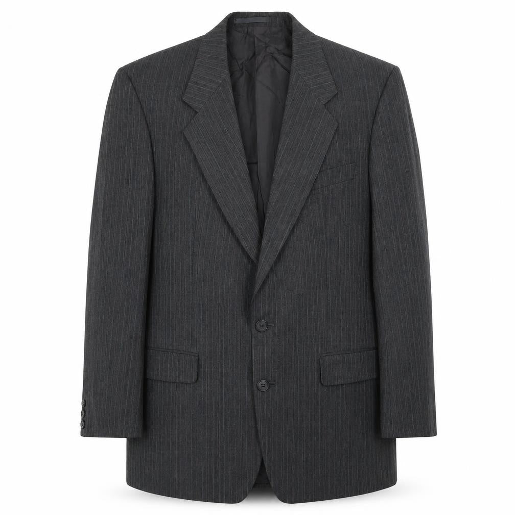 Marks and Spencer Mens Grey Striped Polyester Jacket Suit Jacket Size 40 Regular