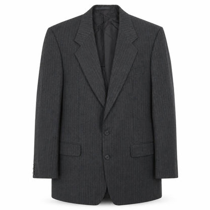 Marks and Spencer Mens Grey Striped Polyester Jacket Suit Jacket Size 40 Regular