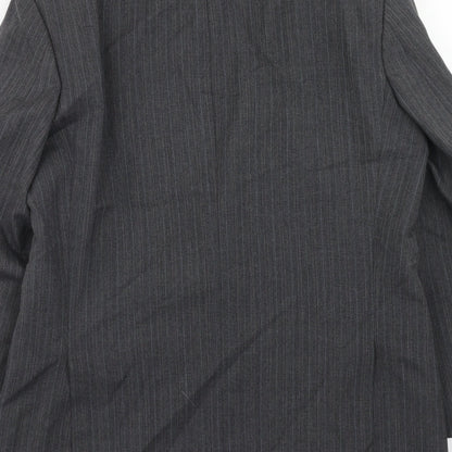 Marks and Spencer Mens Grey Striped Polyester Jacket Suit Jacket Size 40 Regular