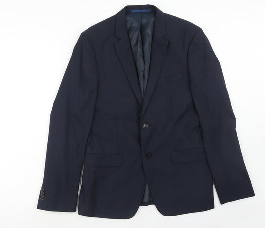Mens UK Size 40 Topman Regular Blue Suit Jacket