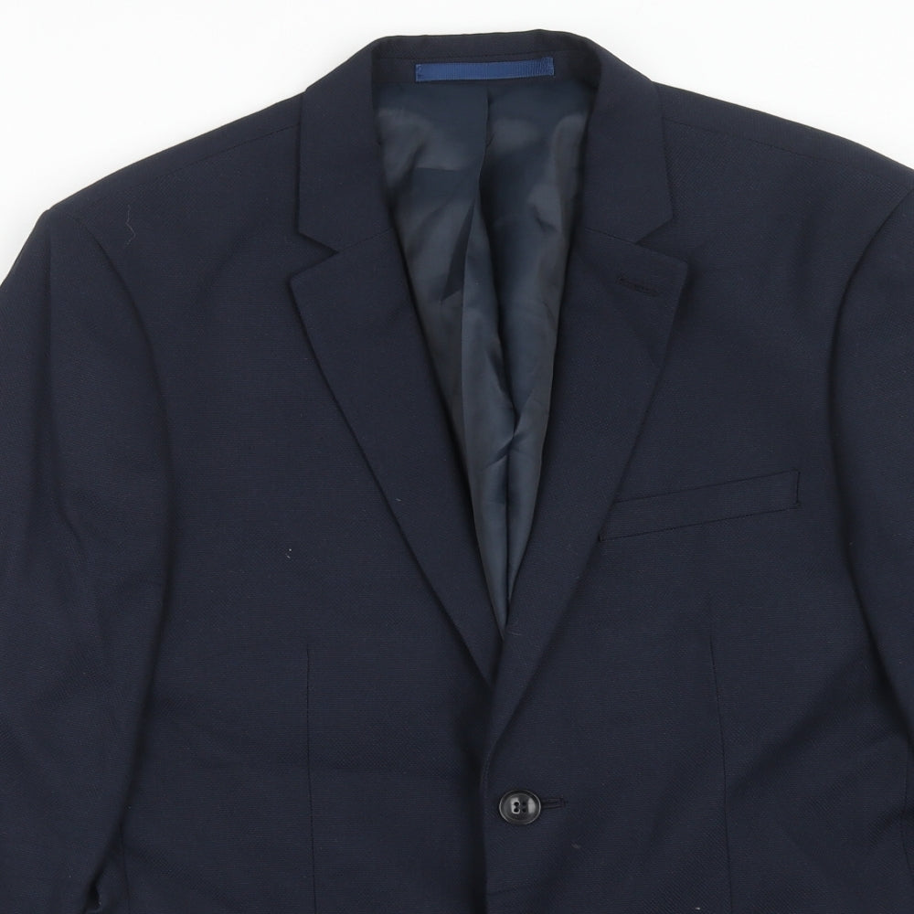 Mens UK Size 40 Topman Regular Blue Suit Jacket