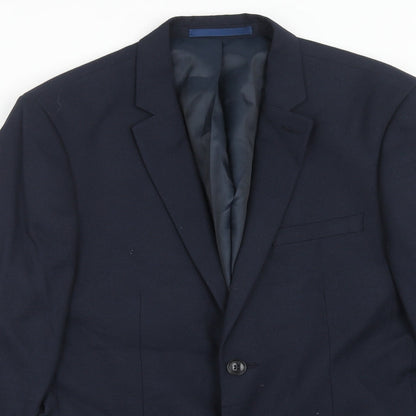 Mens UK Size 40 Topman Regular Blue Suit Jacket