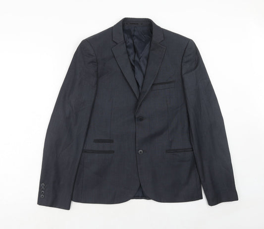Mens UK Size 38 Topman Regular Blue Suit Jacket
