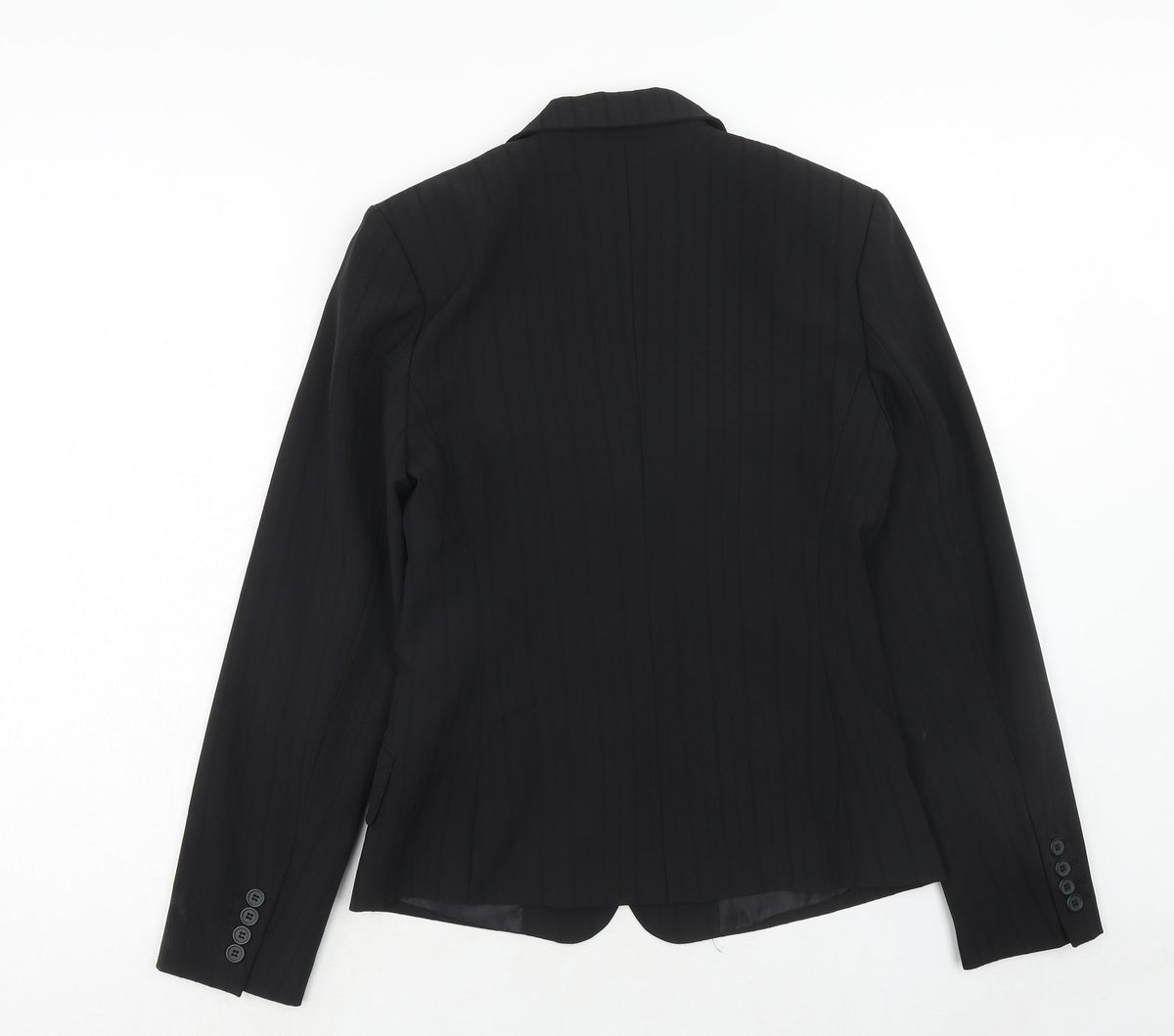 Zero Womens Black Polyester Jacket Blazer Size 8