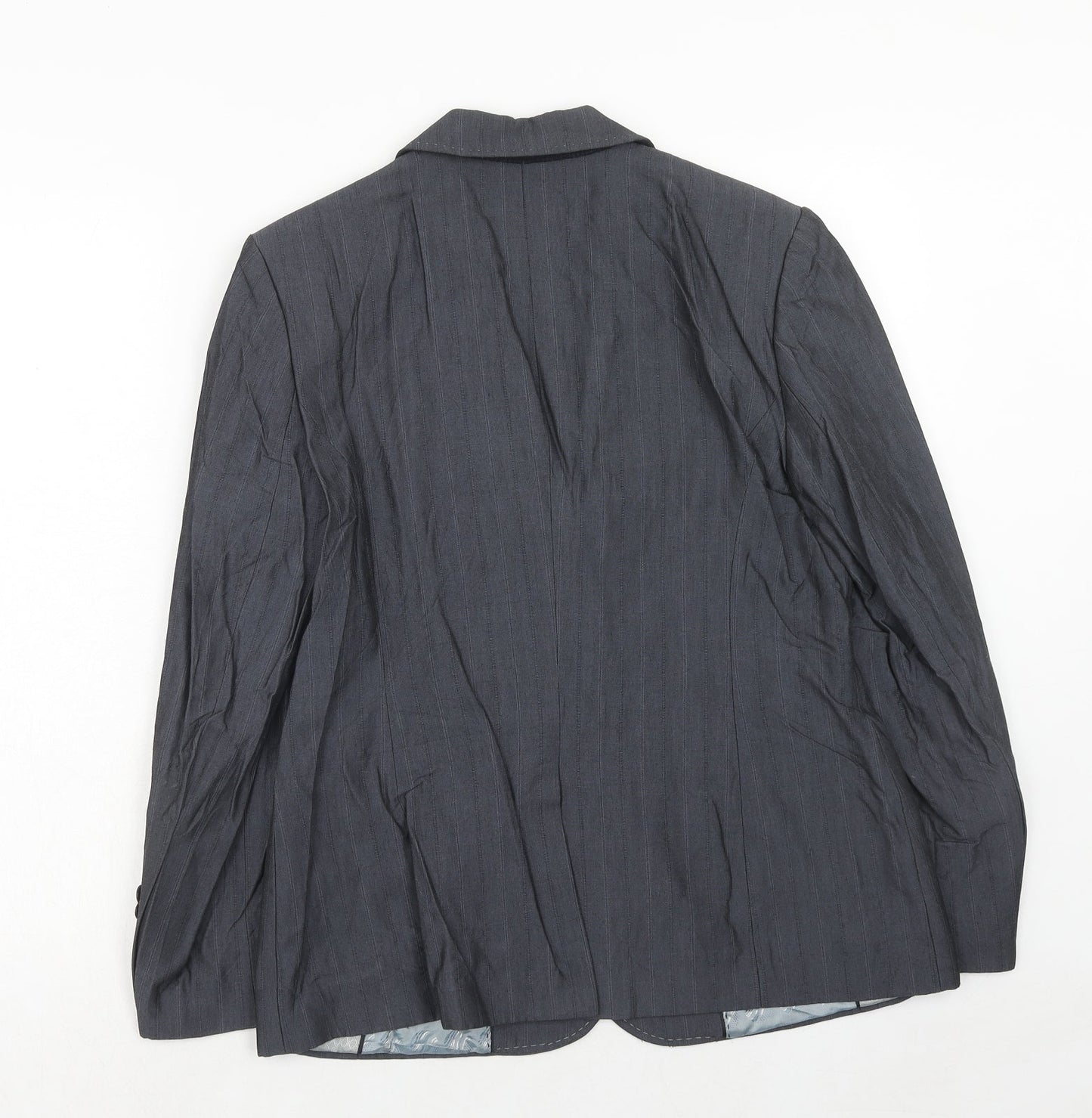 NEXT Womens Blue Viscose Jacket Suit Jacket Size 14 - Five-Button Jacket Sleeve