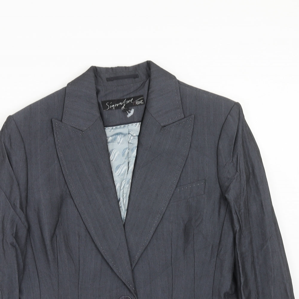 NEXT Womens Blue Viscose Jacket Suit Jacket Size 14 - Five-Button Jacket Sleeve