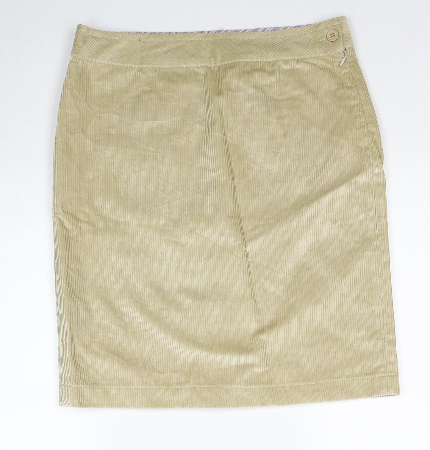 Peter Christian Womens Beige Cotton A-Line Skirt Size 12 Zip