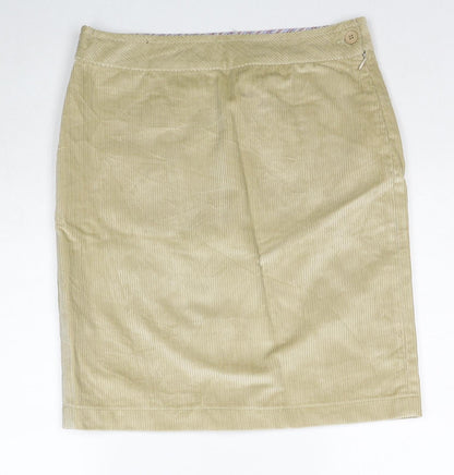 Peter Christian Womens Beige Cotton A-Line Skirt Size 12 Zip