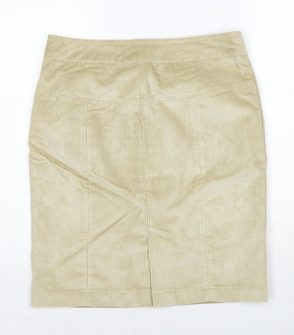Peter Christian Womens Beige Cotton A-Line Skirt Size 12 Zip