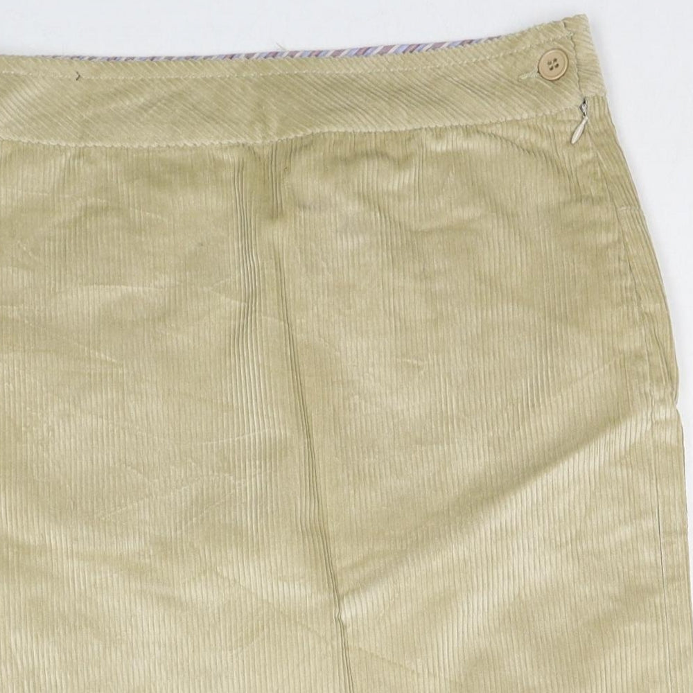 Peter Christian Womens Beige Cotton A-Line Skirt Size 12 Zip