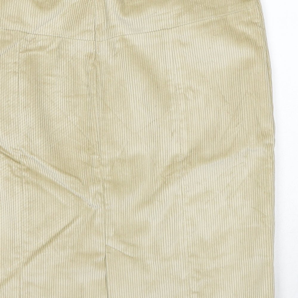 Peter Christian Womens Beige Cotton A-Line Skirt Size 12 Zip