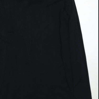 Rouge Justice Womens Black Cotton Basic Blouse Size M Round Neck - Scarf Neck Detail