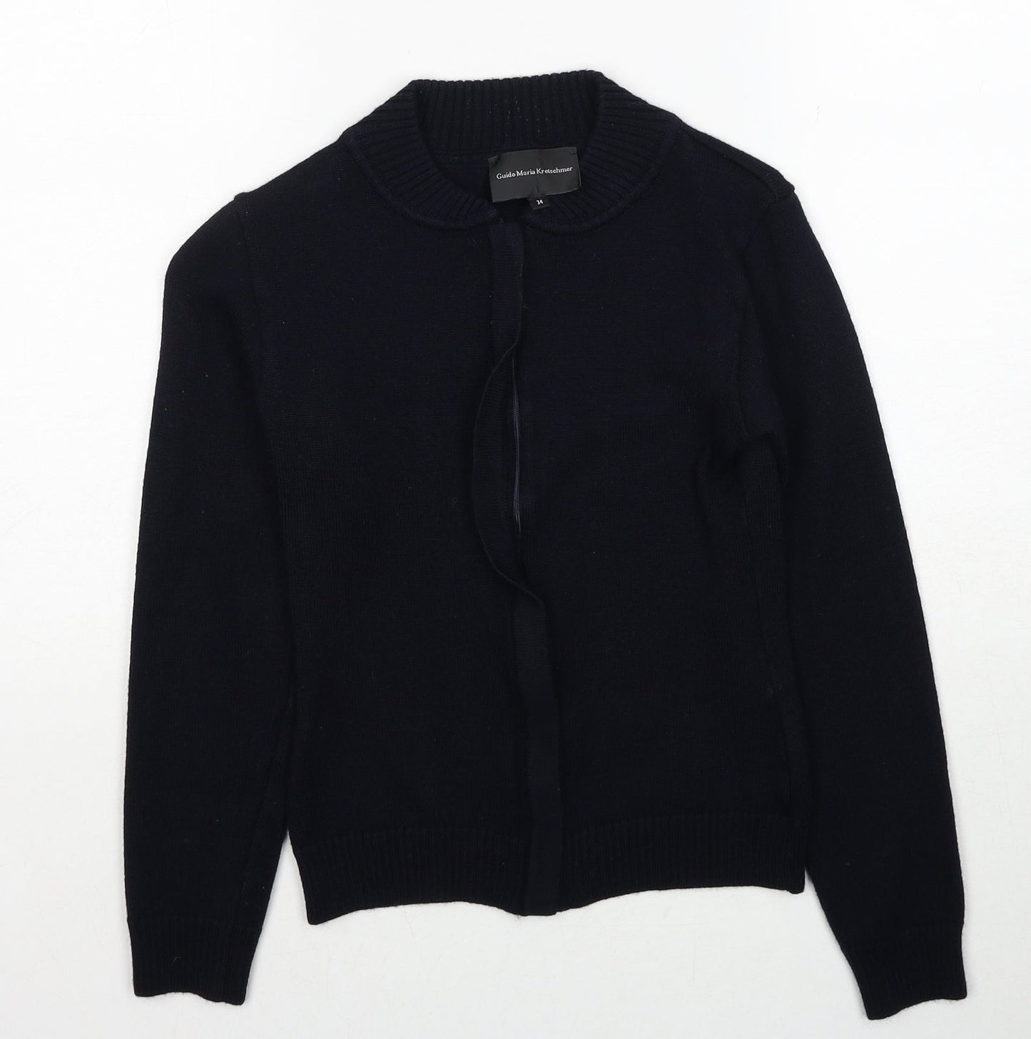 Guido Maria Kretschmer Womens Blue Collared Acrylic Pullover Jumper Size 6