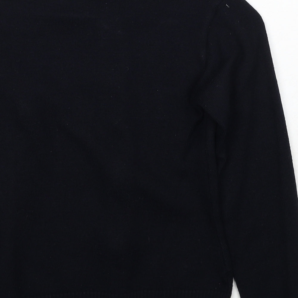 Guido Maria Kretschmer Womens Blue Collared Acrylic Pullover Jumper Size 6